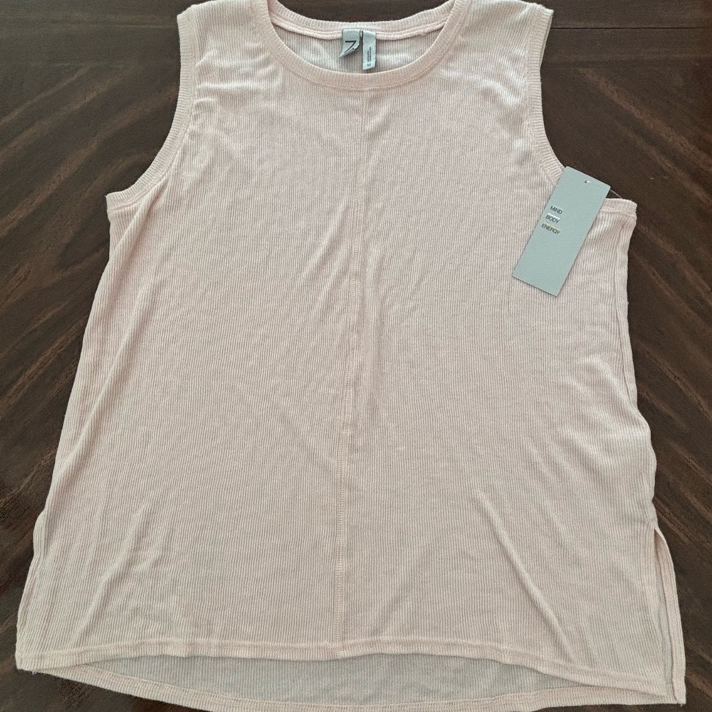 Pink Zella Tan Cream Relaxed Tank Top